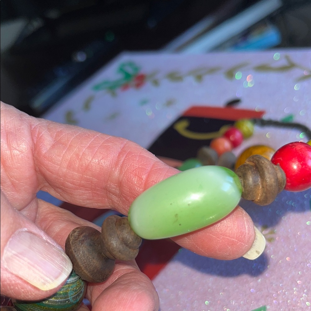 Handmade in Africa Colorful Wooden Necklace - Picture 5 of 15